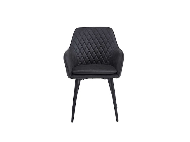 Colenis - laura eetkamerstoel - set van 6 - grijs - microfiber stof - design - industrieel - met armleuning - afbeelding 2 van  5