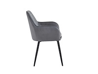 Colenis - laura eetkamerstoel - set van 6 - grijs - velvet - design - industrieel - met armleuning - afbeelding 4 van  5