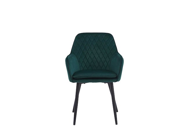 Colenis - laura eetkamerstoel - set van 6 - groen - velvet - design - industrieel - met armleuning - afbeelding 3 van  3