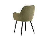 Colenis - laura eetkamerstoel - set van 6 - groen - velvet - fabb - industrieel - met armleuning - afbeelding 4 van  5