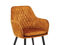 Colenis - laura eetkamerstoel - set van 6 - honey gold - adoré velvet - industrieel - met armleuning - afbeelding 3 van  5