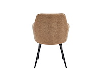 Colenis - laura eetkamerstoel - set van 6 - sand - microfiber stof - design - industrieel - met armleuning - afbeelding 4 van  5