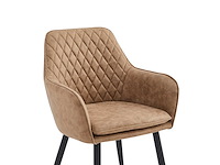 Colenis - laura eetkamerstoel - set van 6 - sand - microfiber stof - design - industrieel - met armleuning - afbeelding 5 van  5