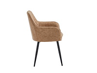 Colenis - laura eetkamerstoel - set van 6 - sand - microfiber stof - design - industrieel - met armleuning - afbeelding 3 van  5