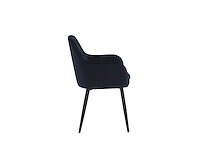 Colenis - laura eetkamerstoel - set van 6 - zwart - velvet - design - industrieel - met armleuning - afbeelding 3 van  5