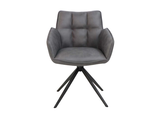 Colenis - leon eetkamerstoel - antraciet - microfiber stof - set van 4 - industrieel design - comfortabel - metalen poten - afbeelding 2 van  5