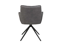 Colenis - leon eetkamerstoel - antraciet - microfiber stof - set van 4 - industrieel design - comfortabel - metalen poten - afbeelding 2 van  2