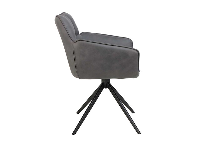 Colenis - leon eetkamerstoel - antraciet - microfiber stof - set van 6 - industrieel design - comfortabel - metalen poten - afbeelding 5 van  5