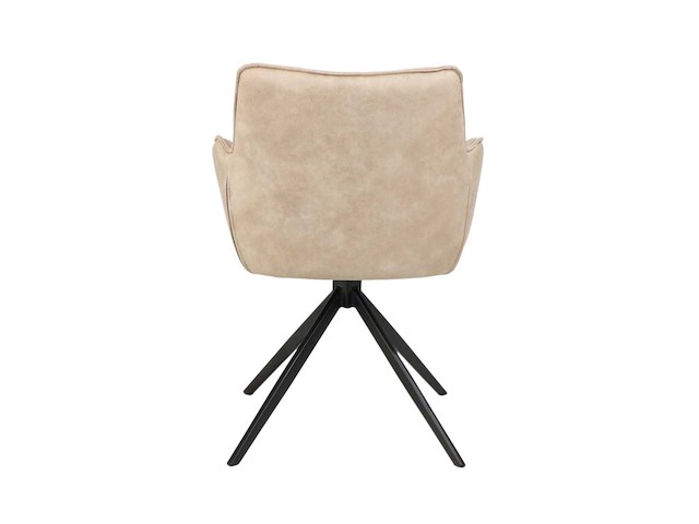 Colenis - leon eetkamerstoel - beige - microfiber stof - set van 4 - industrieel design - comfortabel - metalen poten - afbeelding 3 van  5