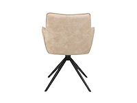 Colenis - leon eetkamerstoel - beige - microfiber stof - set van 4 - industrieel design - comfortabel - metalen poten - afbeelding 2 van  3