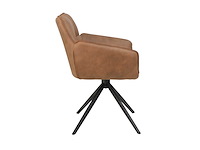 Colenis - leon eetkamerstoel - cognac - microfiber stof - set van 4 - industrieel design - comfortabel - metalen poten - afbeelding 4 van  5