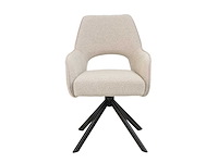 Colenis - liam eetkamerstoel - beige - bouclé stof - set van 4 - industrieel design - stijlvol en comfortabel - metalen poten - afbeelding 2 van  4