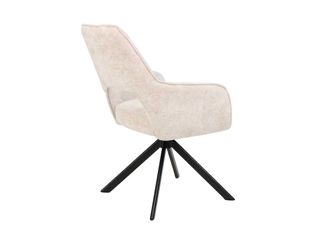 Colenis - liam eetkamerstoel - beige - chenille stof - set van 6 - industrieel design - stijlvol en comfortabel - metalen poten - afbeelding 4 van  4