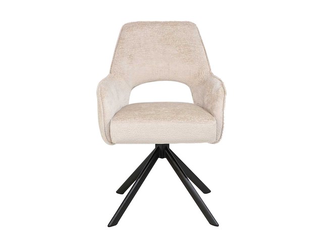 Colenis - liam eetkamerstoel - licht taupe - chenille stof - set van 4 - industrieel design - stijlvol en comfortabel - metalen poten - afbeelding 2 van  5