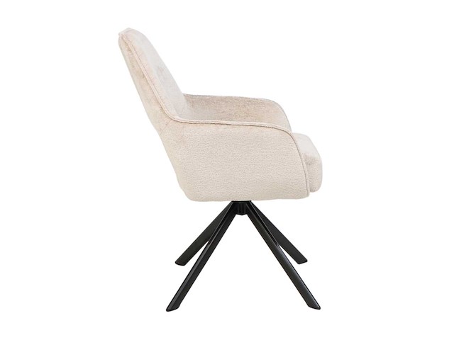 Colenis - liam eetkamerstoel - licht taupe - chenille stof - set van 4 - industrieel design - stijlvol en comfortabel - metalen poten - afbeelding 3 van  5