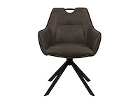 Colenis - lucas eetkamerstoel - set van 4 - stoelen - antraciet - microfiber bekleding - gestoffeerde zitting - metalen poten - afbeelding 5 van  5