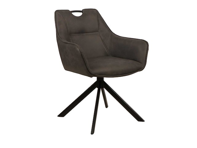 Colenis - lucas eetkamerstoel - set van 4 - stoelen - antraciet - microfiber bekleding - gestoffeerde zitting - metalen poten - afbeelding 1 van  5