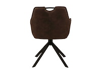 Colenis - lucas eetkamerstoel - set van 4 - stoelen - bruin - microfiber bekleding - gestoffeerde zitting - metalen poten - afbeelding 4 van  4