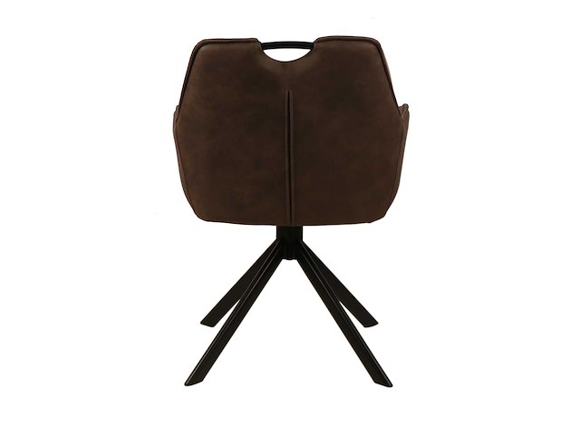 Colenis - lucas eetkamerstoel - set van 4 - stoelen - bruin - microfiber bekleding - gestoffeerde zitting - metalen poten - afbeelding 4 van  4