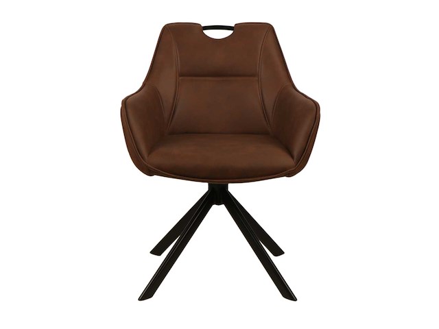 Colenis - lucas eetkamerstoel - set van 4 - stoelen - whisky bruin - microfiber bekleding - gestoffeerde zitting - metalen poten - afbeelding 2 van  5