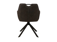 Colenis - lucas eetkamerstoel - set van 6 - stoelen - antraciet - microfiber bekleding - gestoffeerde zitting - metalen poten - afbeelding 2 van  5