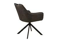 Colenis - lucas eetkamerstoel - set van 6 - stoelen - antraciet - microfiber bekleding - gestoffeerde zitting - metalen poten - afbeelding 3 van  5