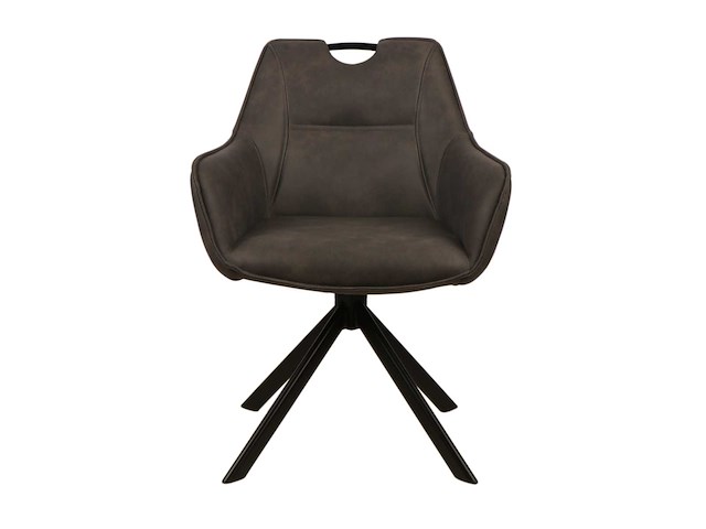 Colenis - lucas eetkamerstoel - set van 6 - stoelen - antraciet - microfiber bekleding - gestoffeerde zitting - metalen poten - afbeelding 5 van  5