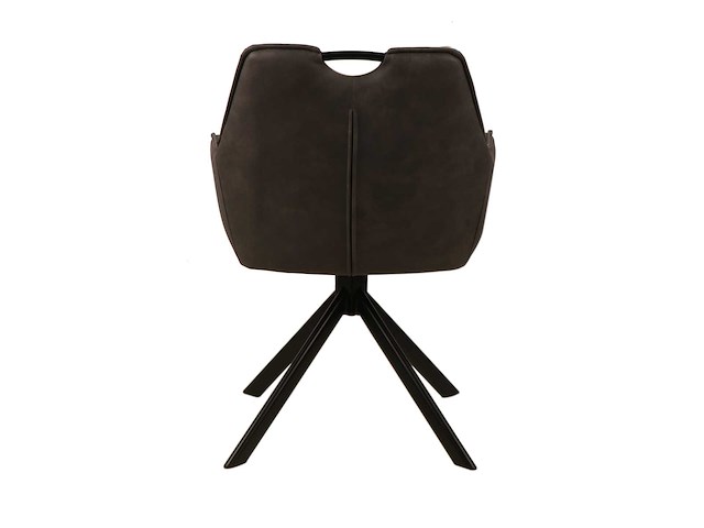Colenis - lucas eetkamerstoel - set van 6 - stoelen - antraciet - microfiber bekleding - gestoffeerde zitting - metalen poten - afbeelding 2 van  5