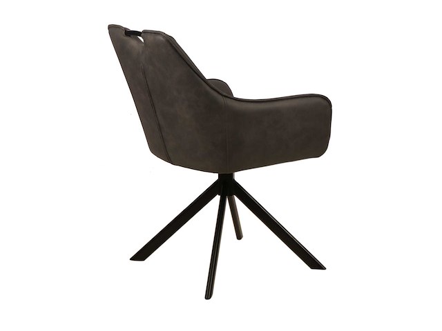 Colenis - lucas eetkamerstoel - set van 6 - stoelen - antraciet - microfiber bekleding - gestoffeerde zitting - metalen poten - afbeelding 3 van  5