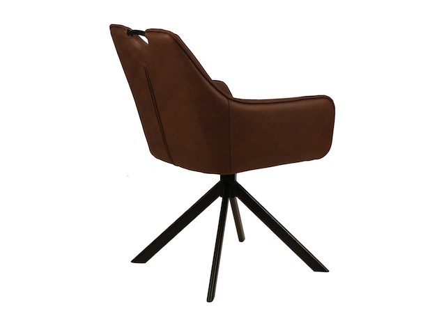 Colenis - lucas eetkamerstoel - set van 6 - stoelen - whisky bruin - microfiber bekleding - gestoffeerde zitting - metalen poten - afbeelding 4 van  4