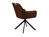Colenis - lucas eetkamerstoel - set van 6 - stoelen - whisky bruin - microfiber bekleding - gestoffeerde zitting - metalen poten - afbeelding 4 van  4