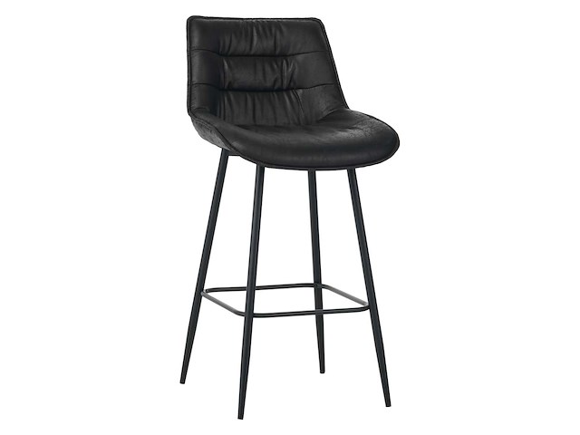 Colenis - manila barkruk - set van 3 - zwart - microfiber stof- zonder armleuning - afbeelding 1 van  3