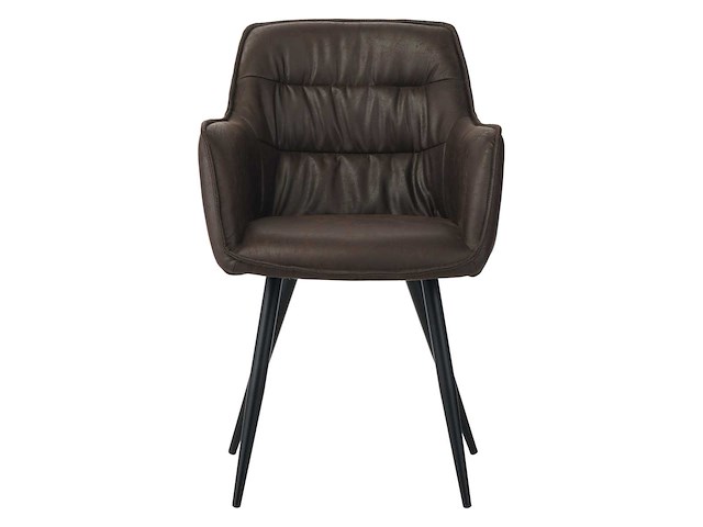 Colenis - manila eetkamerstoel - set van 4 - donkerbruin - microfiber stof- industrieel - met armleuning - afbeelding 2 van  3