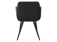 Colenis - manila eetkamerstoel - set van 4 - zwart - microfiber stof- industrieel - met armleuning - afbeelding 3 van  5