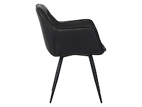 Colenis - manila eetkamerstoel - set van 4 - zwart - microfiber stof- industrieel - met armleuning - afbeelding 5 van  5