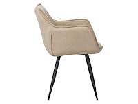 Colenis - manila eetkamerstoel - set van 6 - beige - microfiber stof- industrieel - met armleuning - afbeelding 3 van  4