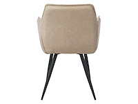 Colenis - manila eetkamerstoel - set van 6 - beige - microfiber stof- industrieel - met armleuning - afbeelding 4 van  4