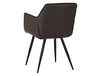 Colenis - manila eetkamerstoel - set van 6 - donkerbruin - microfiber stof- industrieel - met armleuning - afbeelding 4 van  4