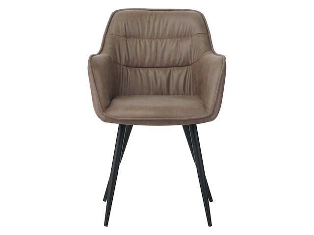 Colenis - manila eetkamerstoel - set van 6 - sand - microfiber stof- industrieel - met armleuning - afbeelding 3 van  5