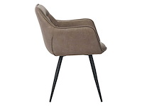 Colenis - manila eetkamerstoel - set van 6 - sand - microfiber stof- industrieel - met armleuning - afbeelding 4 van  5