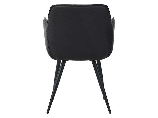 Colenis - manila eetkamerstoel - set van 6 - zwart - microfiber stof- industrieel - met armleuning - afbeelding 2 van  4