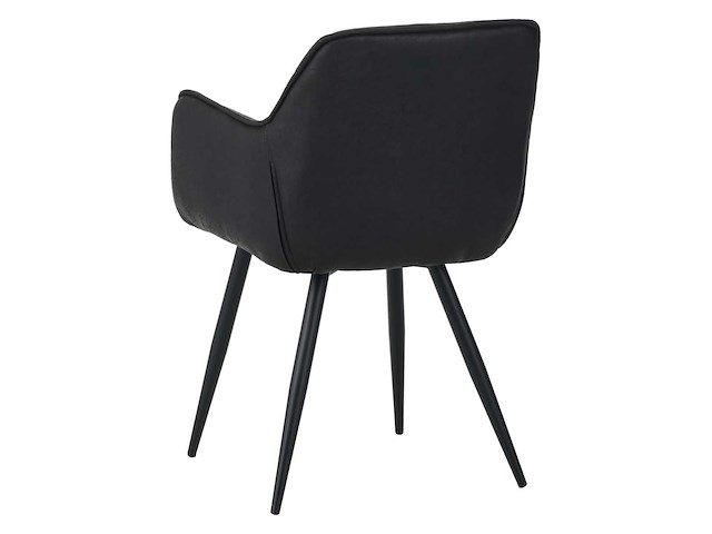 Colenis - manila eetkamerstoel - set van 6 - zwart - microfiber stof- industrieel - met armleuning - afbeelding 1 van  4