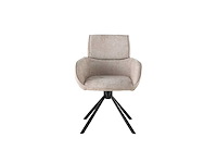Colenis - marta eetkamerstoel - set van 4 - beige - chenille stof - industrieel - metalen poten - stoelen - draaibaar - 180° - afbeelding 2 van  5