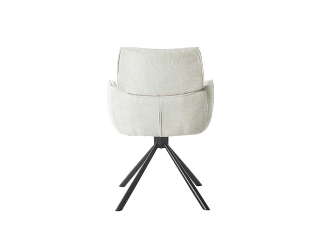 Colenis - marta eetkamerstoel - set van 4 - licht beige - linnen stof - industrieel - metalen poten - stoelen - draaibaar - 180° - afbeelding 3 van  5