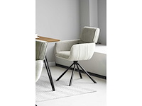 Colenis - marta eetkamerstoel - set van 4 - licht beige - linnen stof - industrieel - metalen poten - stoelen - draaibaar - 180° - afbeelding 5 van  5