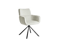 Colenis - marta eetkamerstoel - set van 4 - licht beige - linnen stof - industrieel - metalen poten - stoelen - draaibaar - 180° - afbeelding 1 van  5