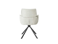 Colenis - marta eetkamerstoel - set van 4 - licht beige - linnen stof - industrieel - metalen poten - stoelen - draaibaar - 180° - afbeelding 2 van  4