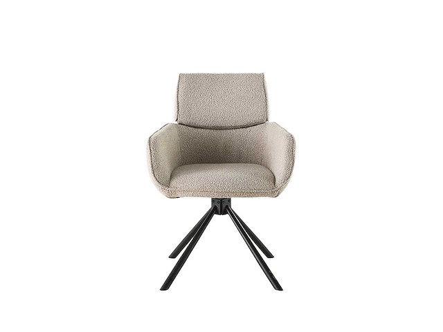 Colenis - marta eetkamerstoel - set van 6 - beige - bouclé stof - industrieel - metalen poten - stoelen - draaibaar - 180° - afbeelding 2 van  5