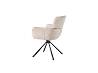 Colenis - marta eetkamerstoel - set van 6 - beige - chenille stof - industrieel - metalen poten - stoelen - draaibaar - 180° - afbeelding 4 van  6