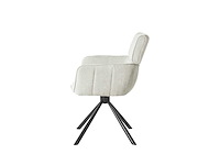 Colenis - marta eetkamerstoel - set van 6 - licht beige - linnen stof - industrieel - metalen poten - stoelen - draaibaar - 180° - afbeelding 2 van  6